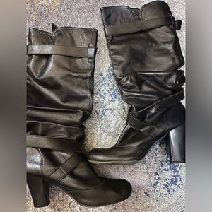 Genuine Leather, Chunky Heeled Boots!
